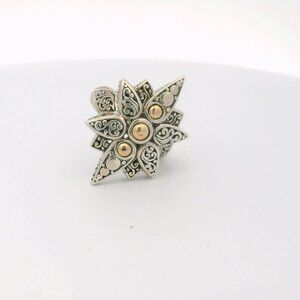 SARDA Sterling/18K Filigree Star Ring - Size 11.75